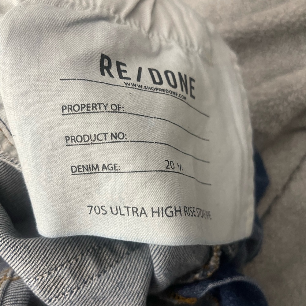Re/Done Jeans 70s Ultra High Rise Stove Pipe Jeans Size 25 - Picture 5 of 14